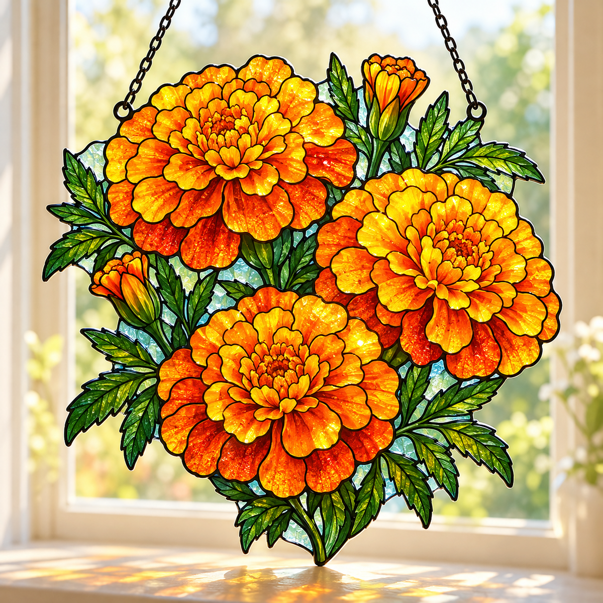 Birth Month Flower Stained Glass Suncatcher | Made From Glass