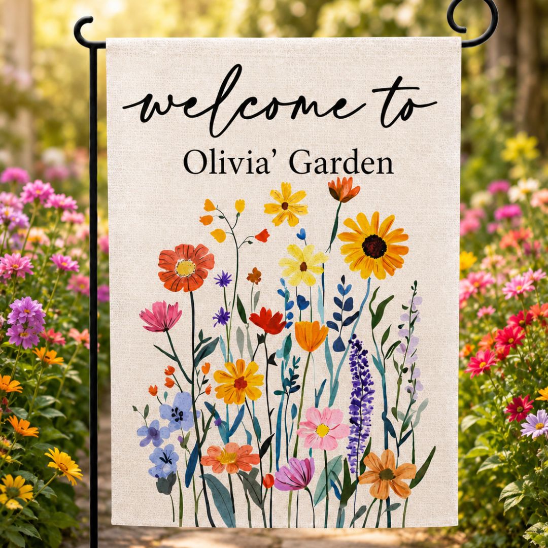 Welcome To Floral Garden Flag, Flowers Summer Outdoor Decor