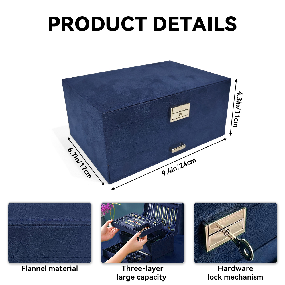 Custom Large Flower Jewelry Box - Jewelry Storage Organizer for Women