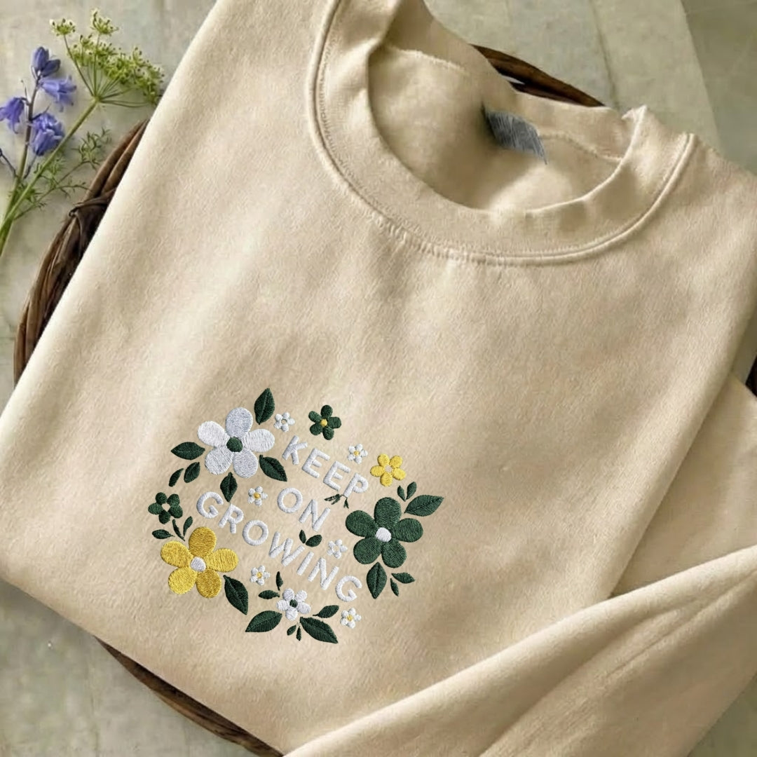 Keep On Growing Embroidered Sweatshirt