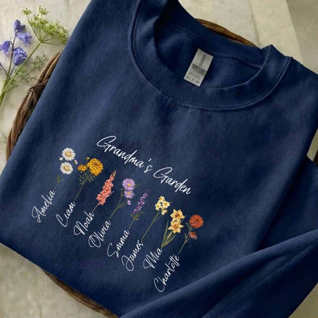 Grandma's Garden Embroidered Sweatshirt