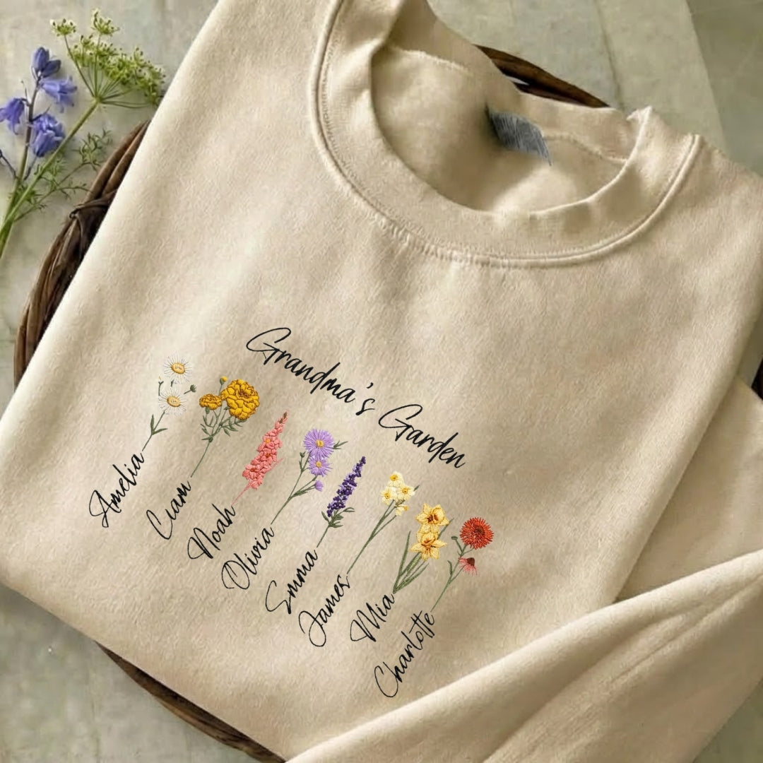 Grandma's Garden Embroidered Sweatshirt
