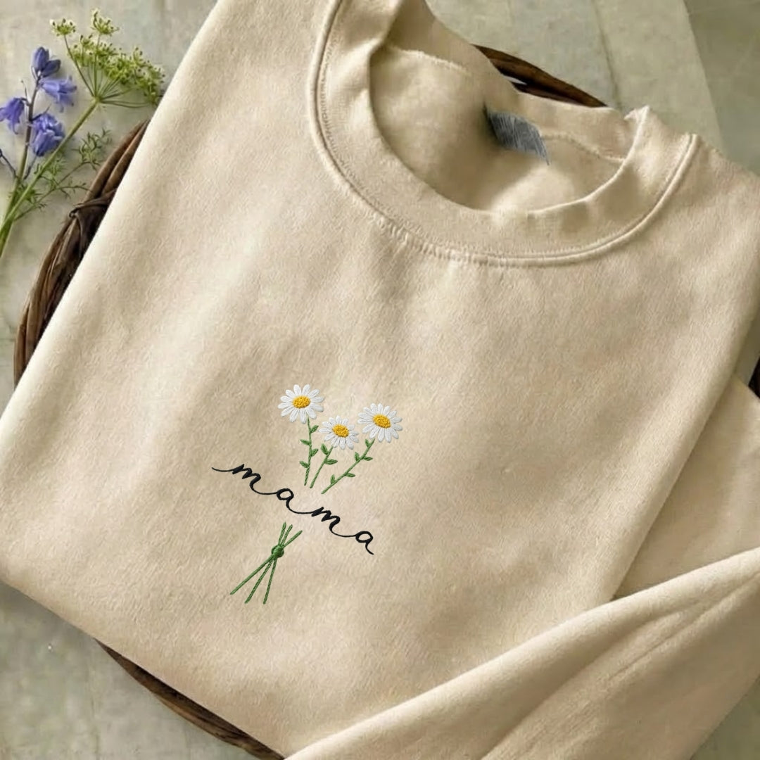 Custom Mama Embroidered Sweatshirt