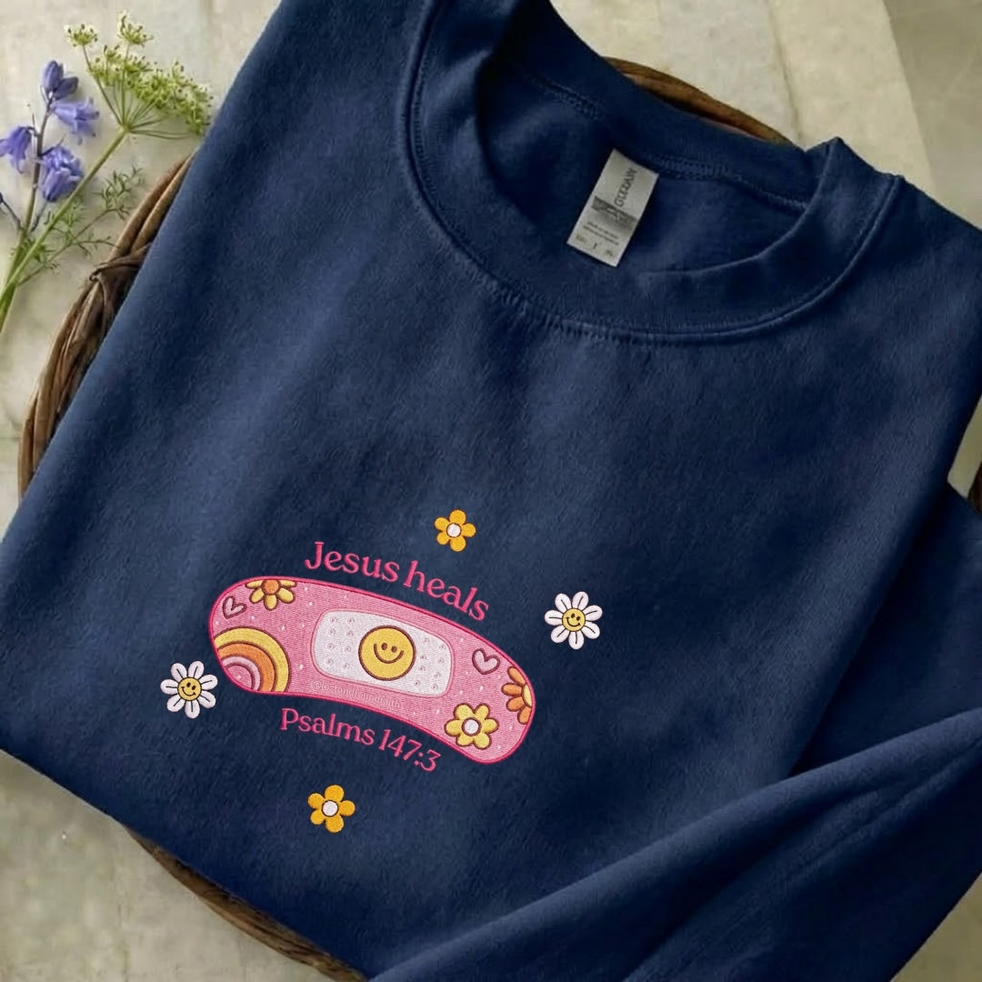 Jesus Heals Embroidered Sweatshirt
