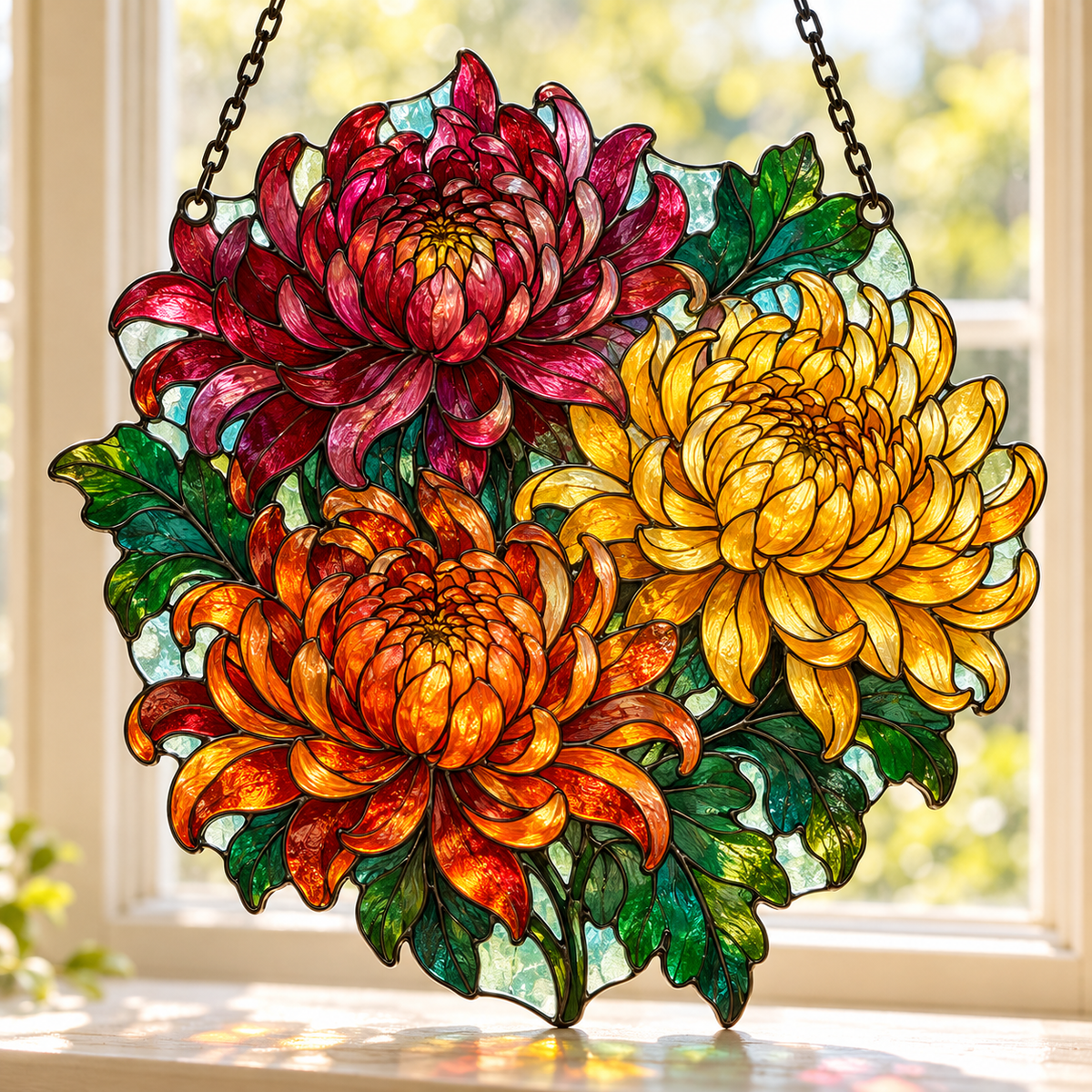 Birth Month Flower Stained Glass Suncatcher | Made From Glass