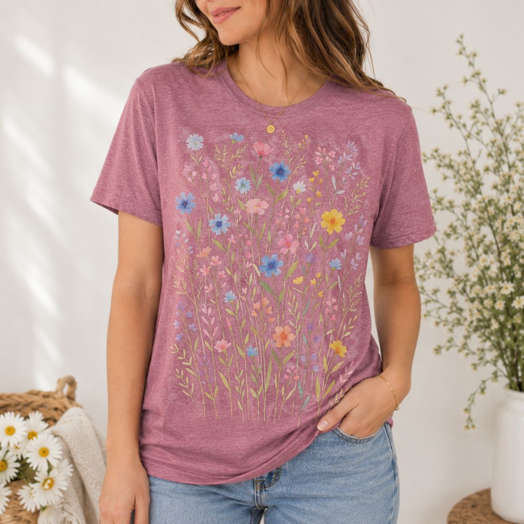 Wildflower Meadow T-shirt, Blooming Meadow Shirt