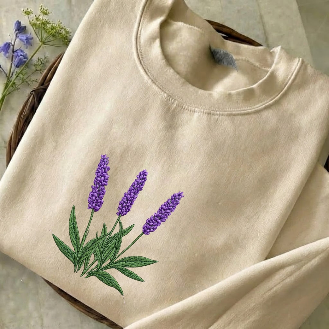 Vintage Lavender Flower Sweatshirt