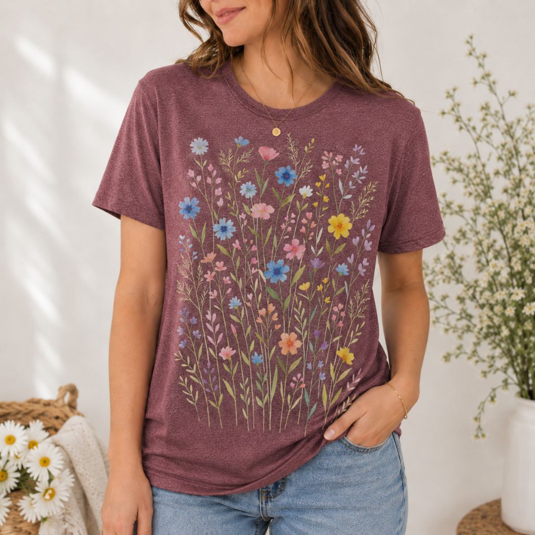 Wildflower Meadow T-shirt, Blooming Meadow Shirt