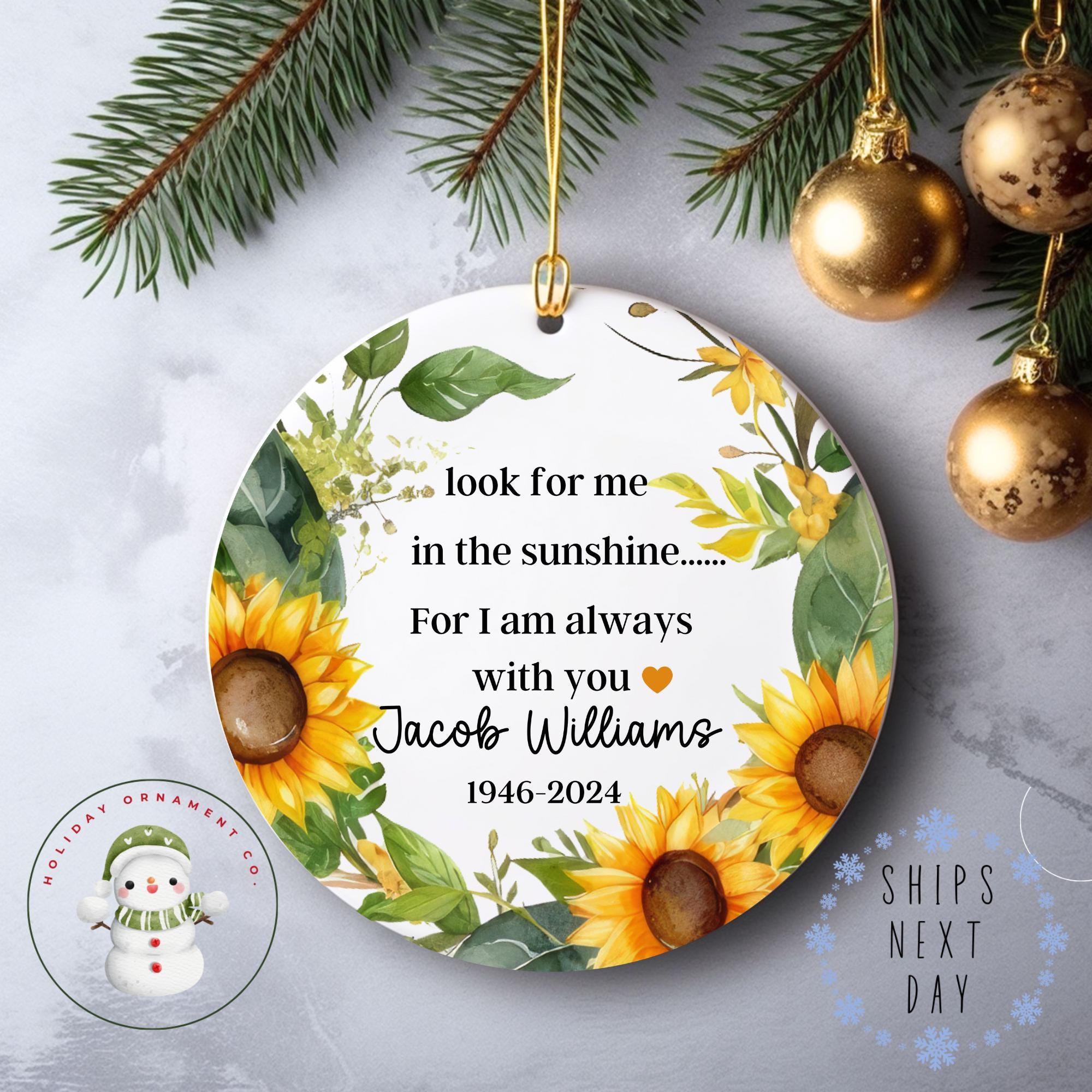 Memorial Sunflower Ornament