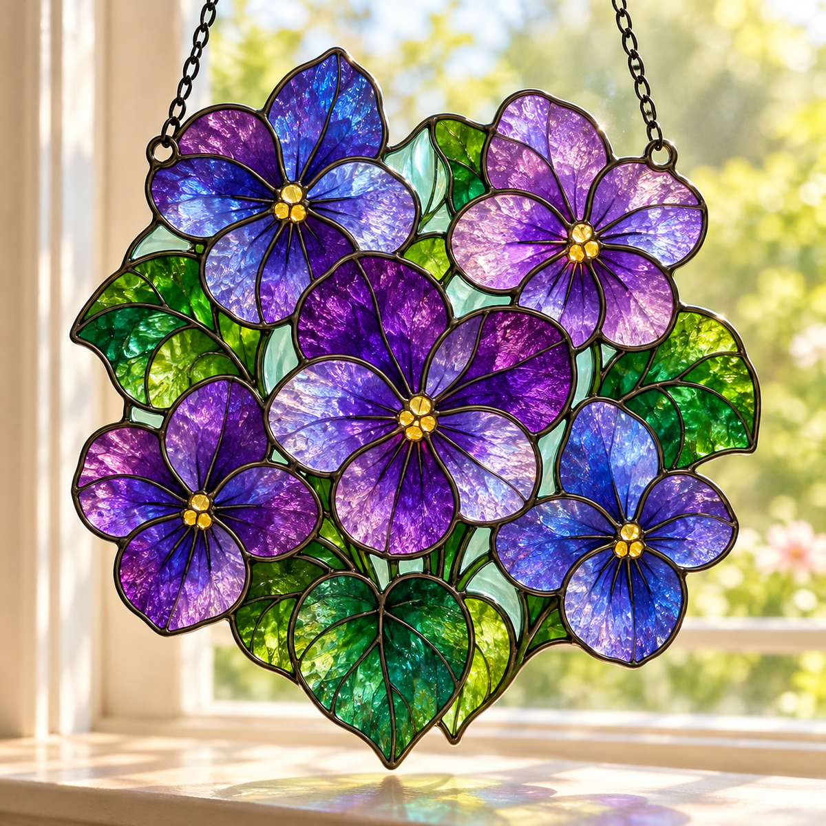 Birth Month Flower Stained Glass Suncatcher | Made From Glass