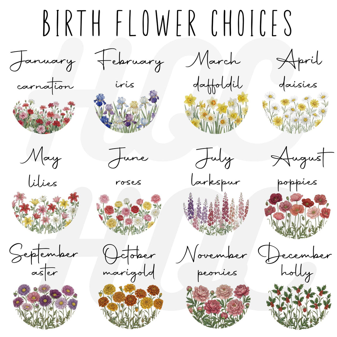 Personalized Watercolor Birth Month Flower Ring Trinket Dish | Birthday Jewelry Dish
