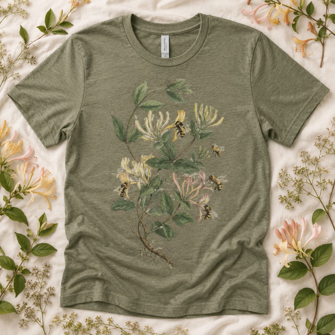 Honeysuckle Garden T-shirt, Vintage Honeysuckle Shirt