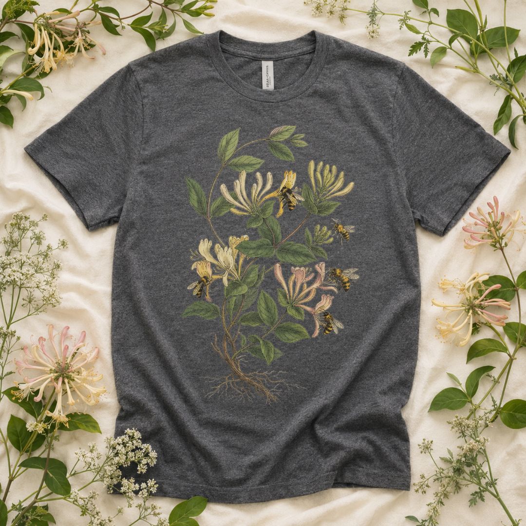 Honeysuckle Garden T-shirt, Vintage Honeysuckle Shirt