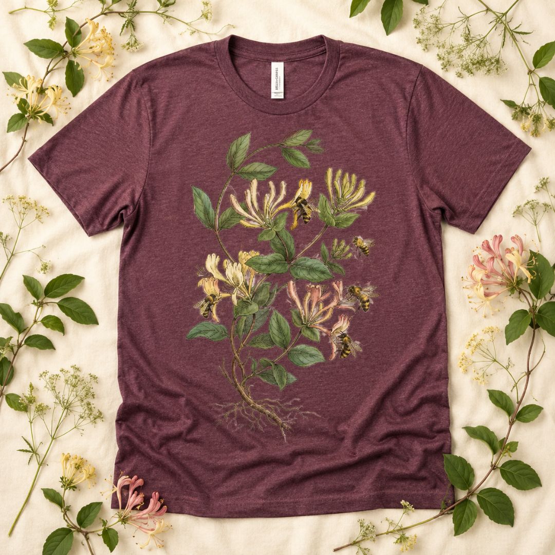 Honeysuckle Garden T-shirt, Vintage Honeysuckle Shirt