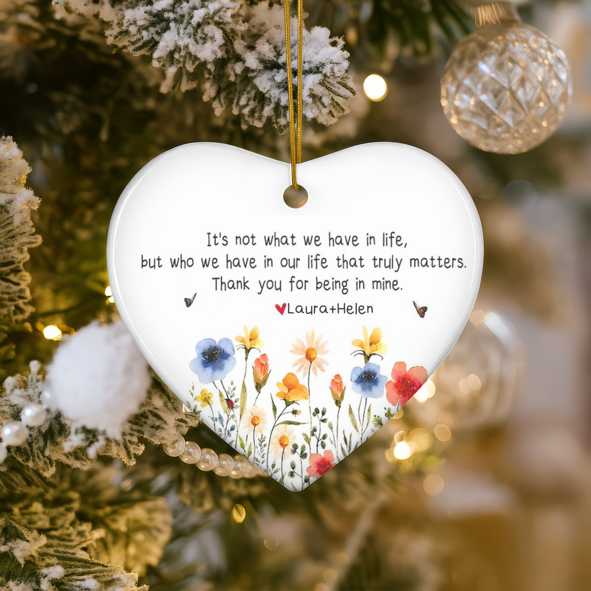 Personalized Floral Heart Ornament | Best Friend Keepsake Gift 2026