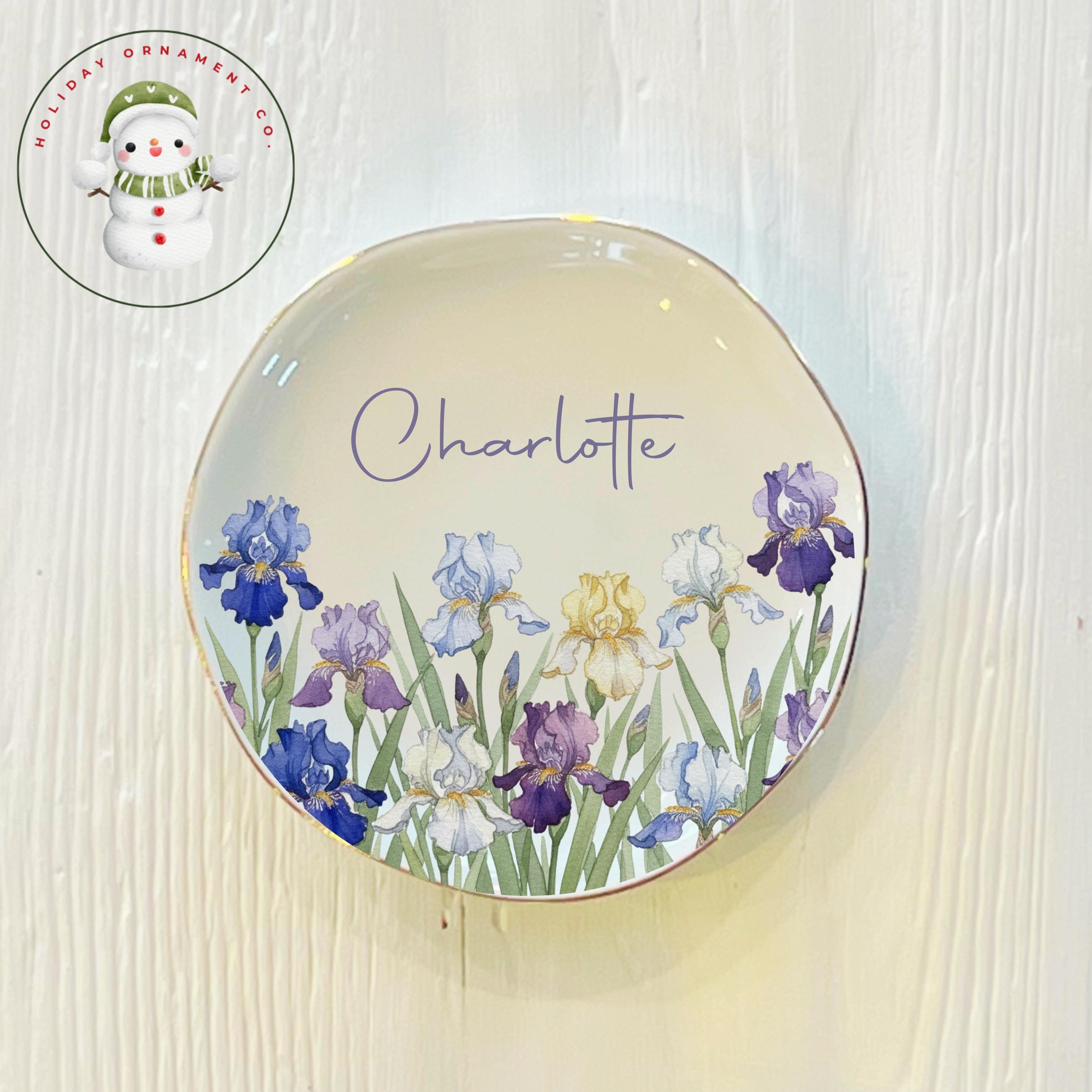 Personalized Watercolor Birth Month Flower Ring Trinket Dish | Birthday Jewelry Dish | Wedding Bridesmaid Gift