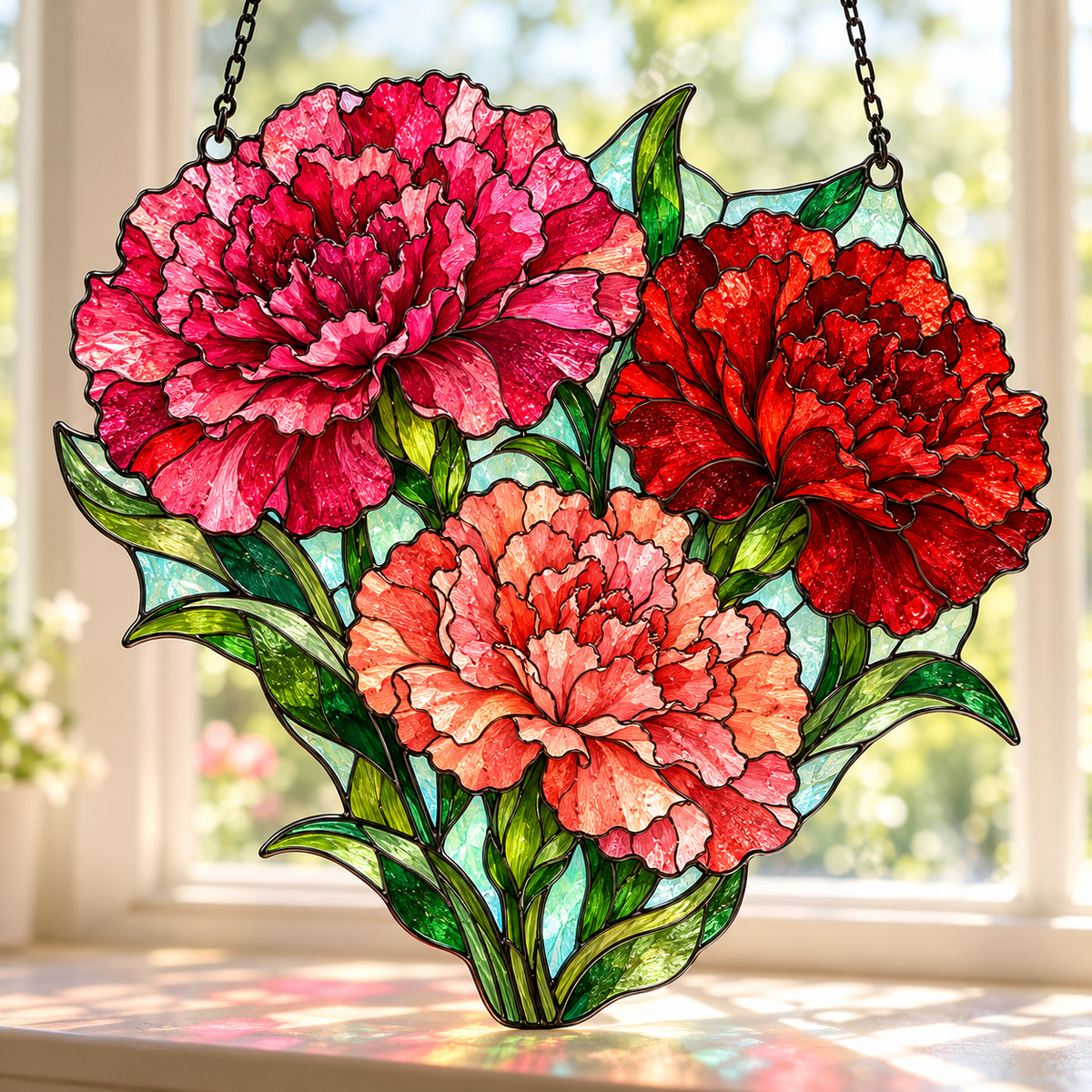 Birth Month Flower Stained Glass Suncatcher | Made From Glass