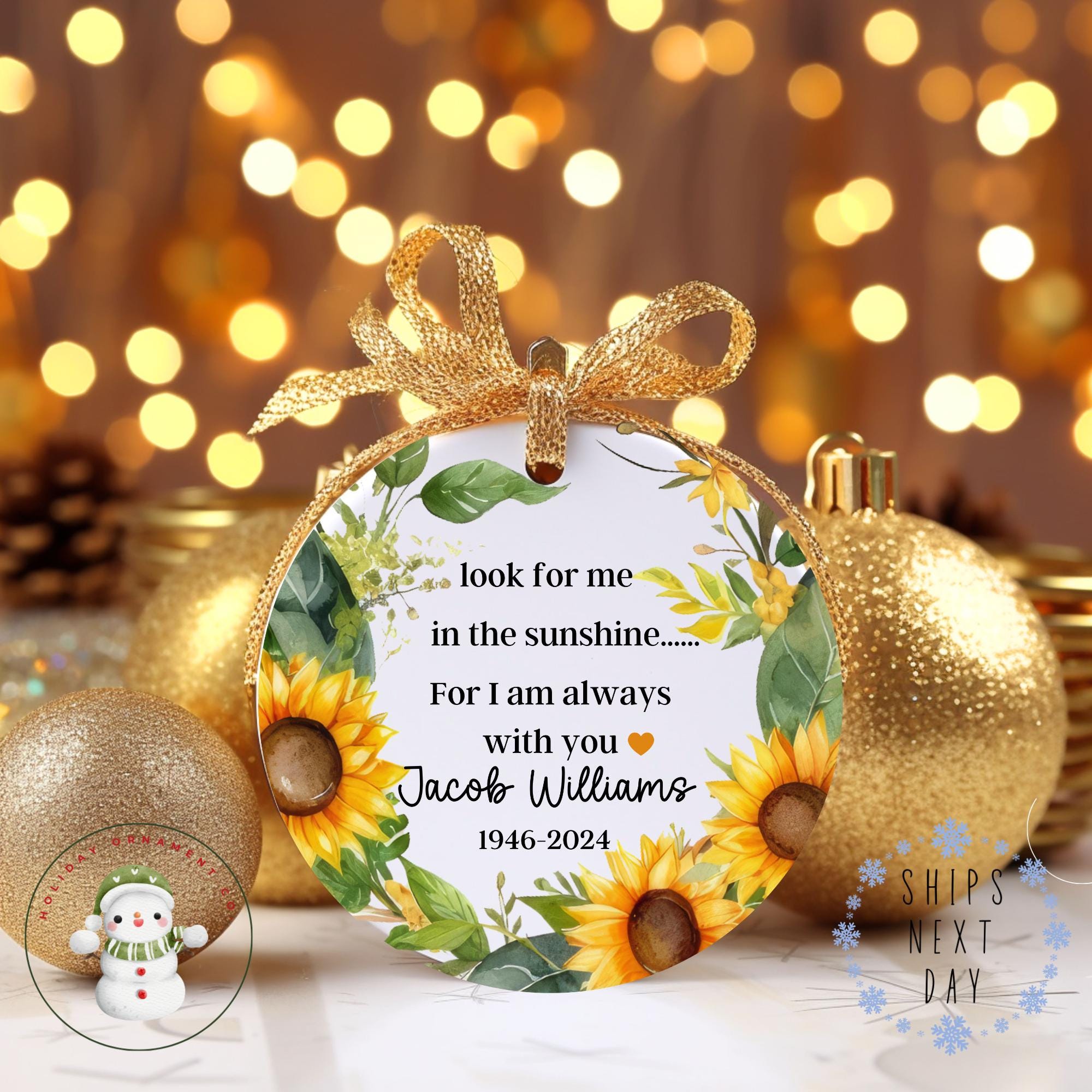 Memorial Sunflower Ornament