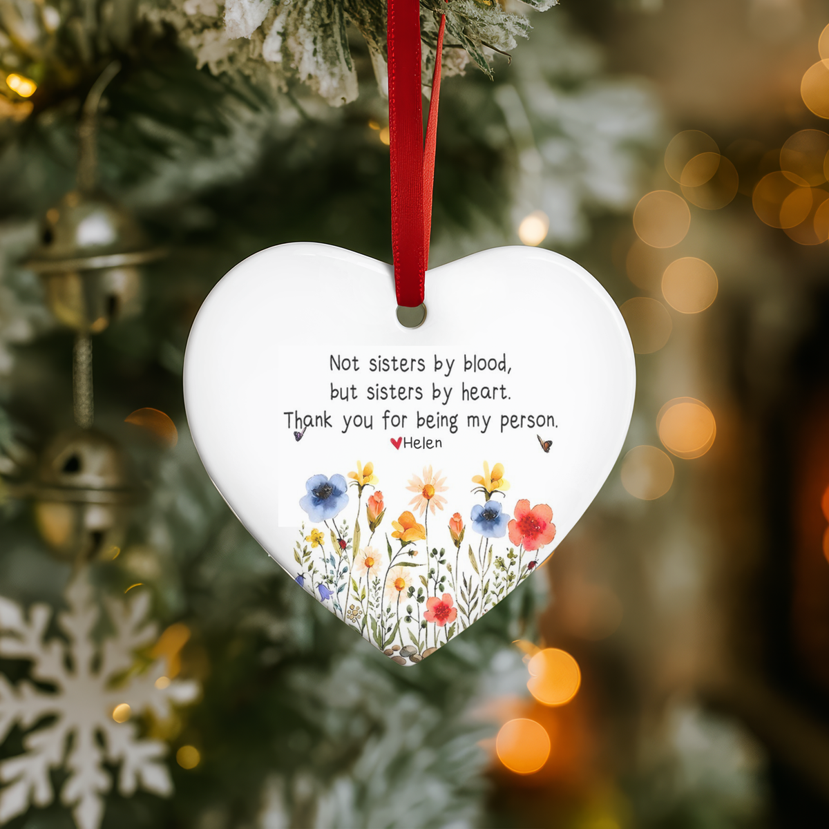 Personalized Floral Heart Ornament | Best Friend Keepsake Gift 2026