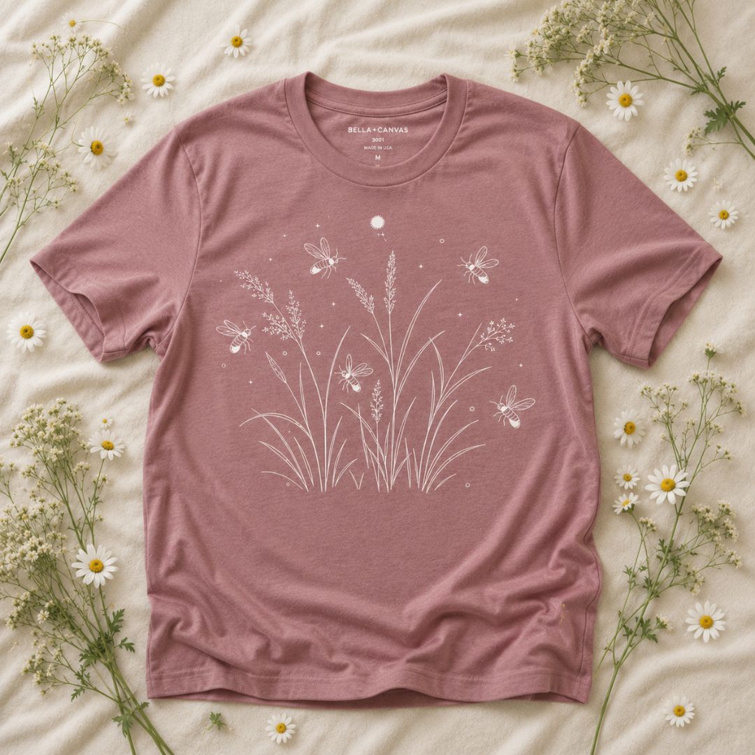 Firefly Meadow T-Shirt, Moonlit Firefly Shirt