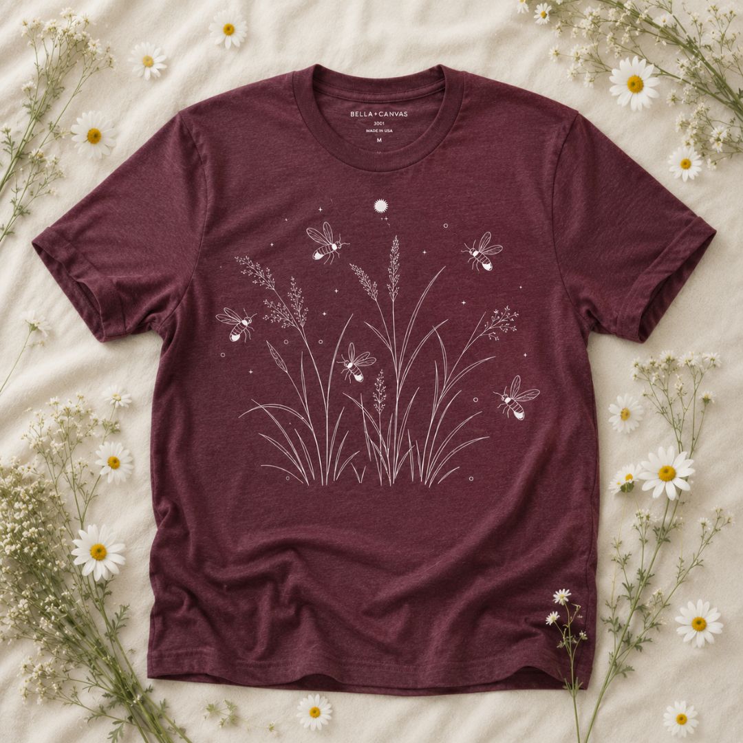 Firefly Meadow T-Shirt, Moonlit Firefly Shirt