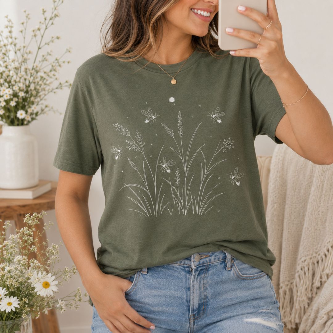 Firefly Meadow T-Shirt, Moonlit Firefly Shirt