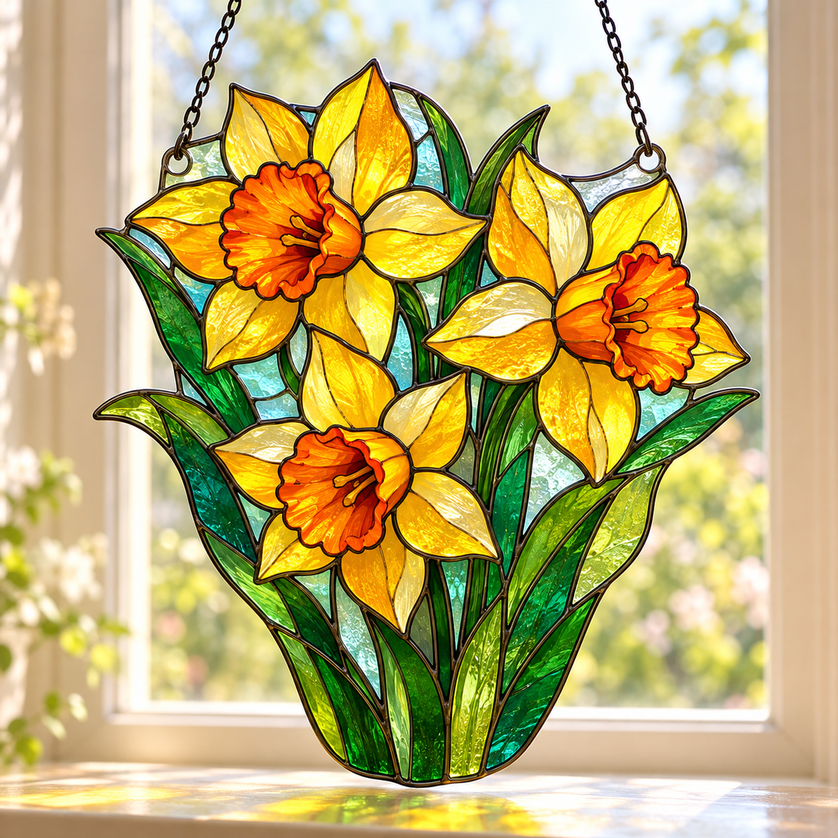 Birth Month Flower Stained Glass Suncatcher | Made From Glass