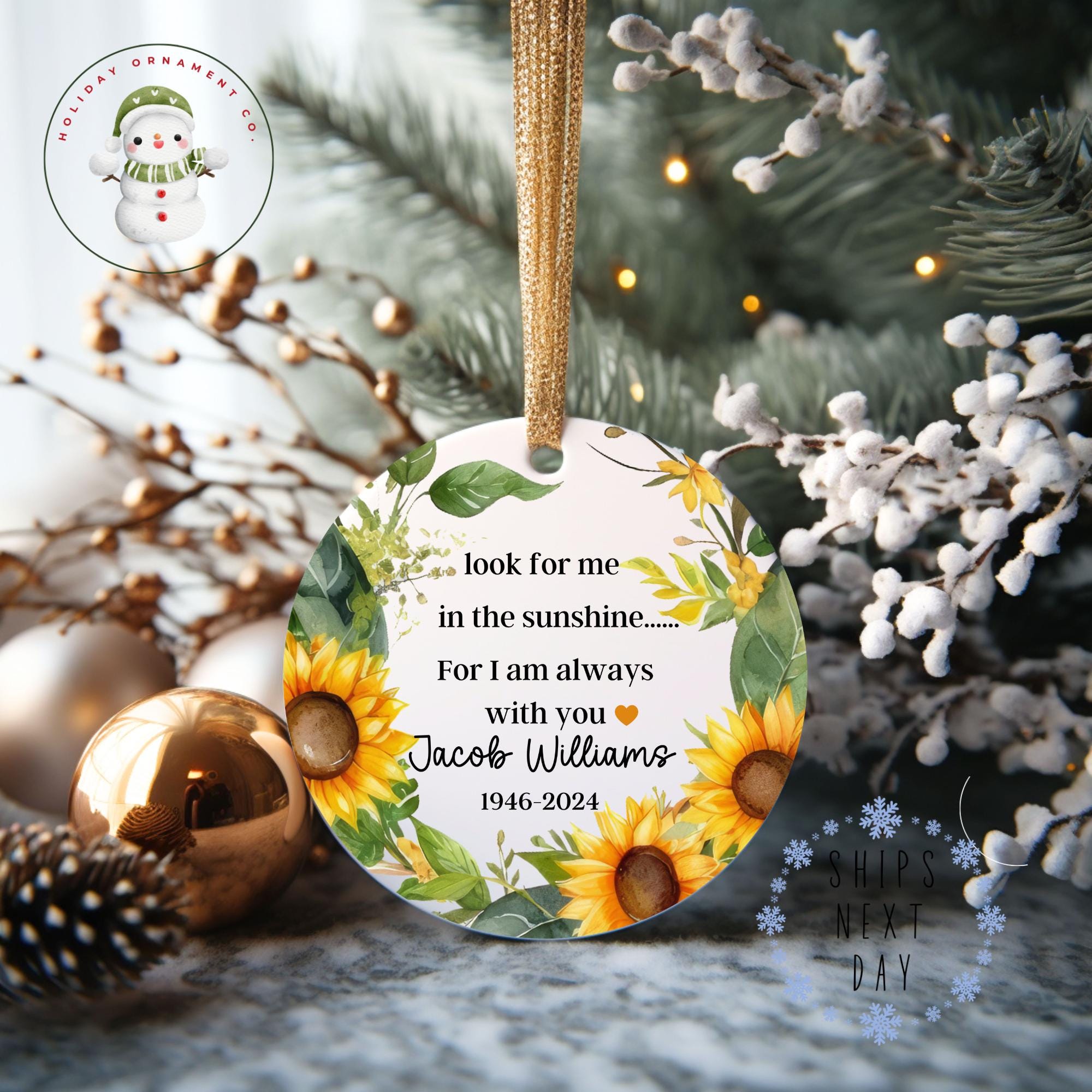 Memorial Sunflower Ornament