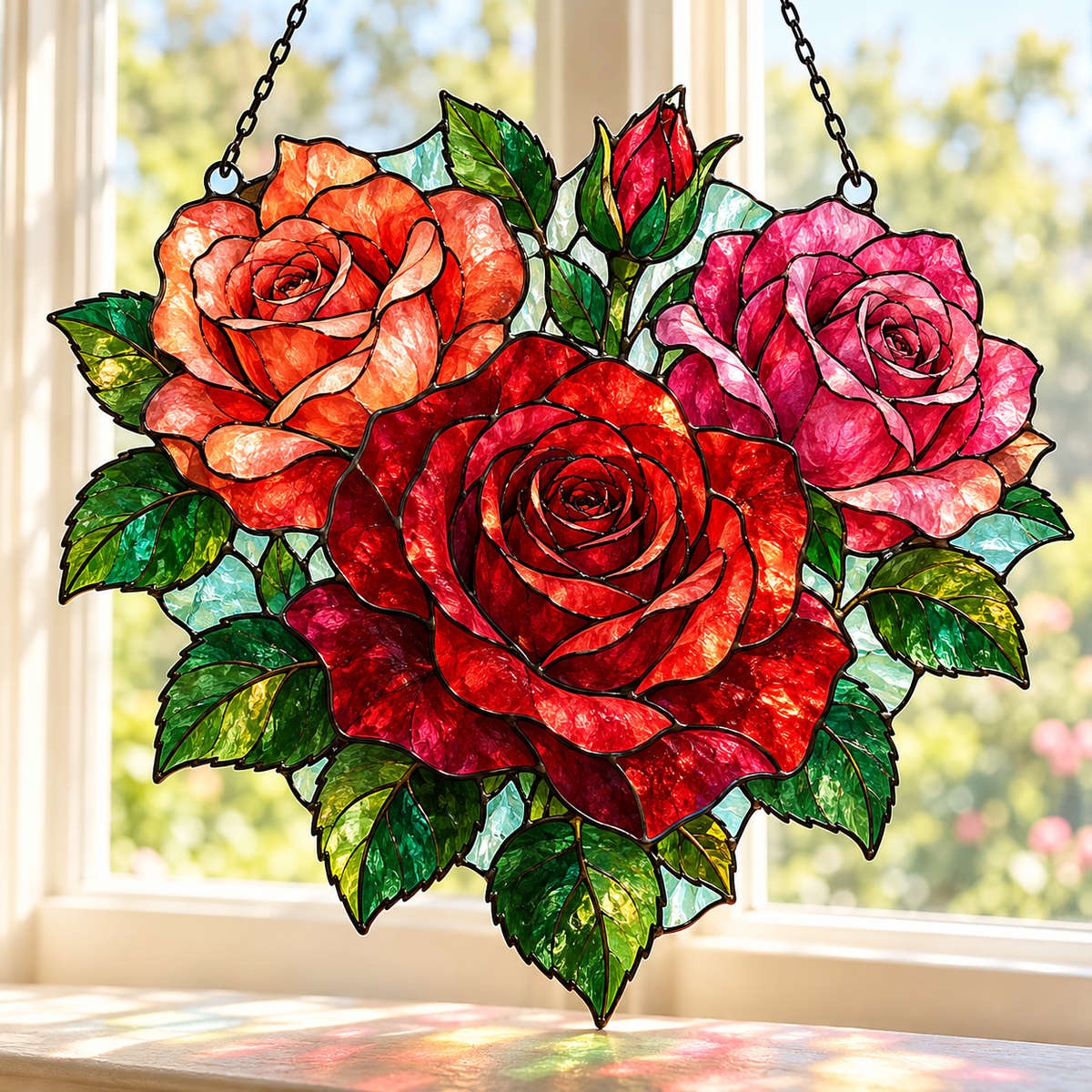Birth Month Flower Stained Glass Suncatcher | Made From Glass