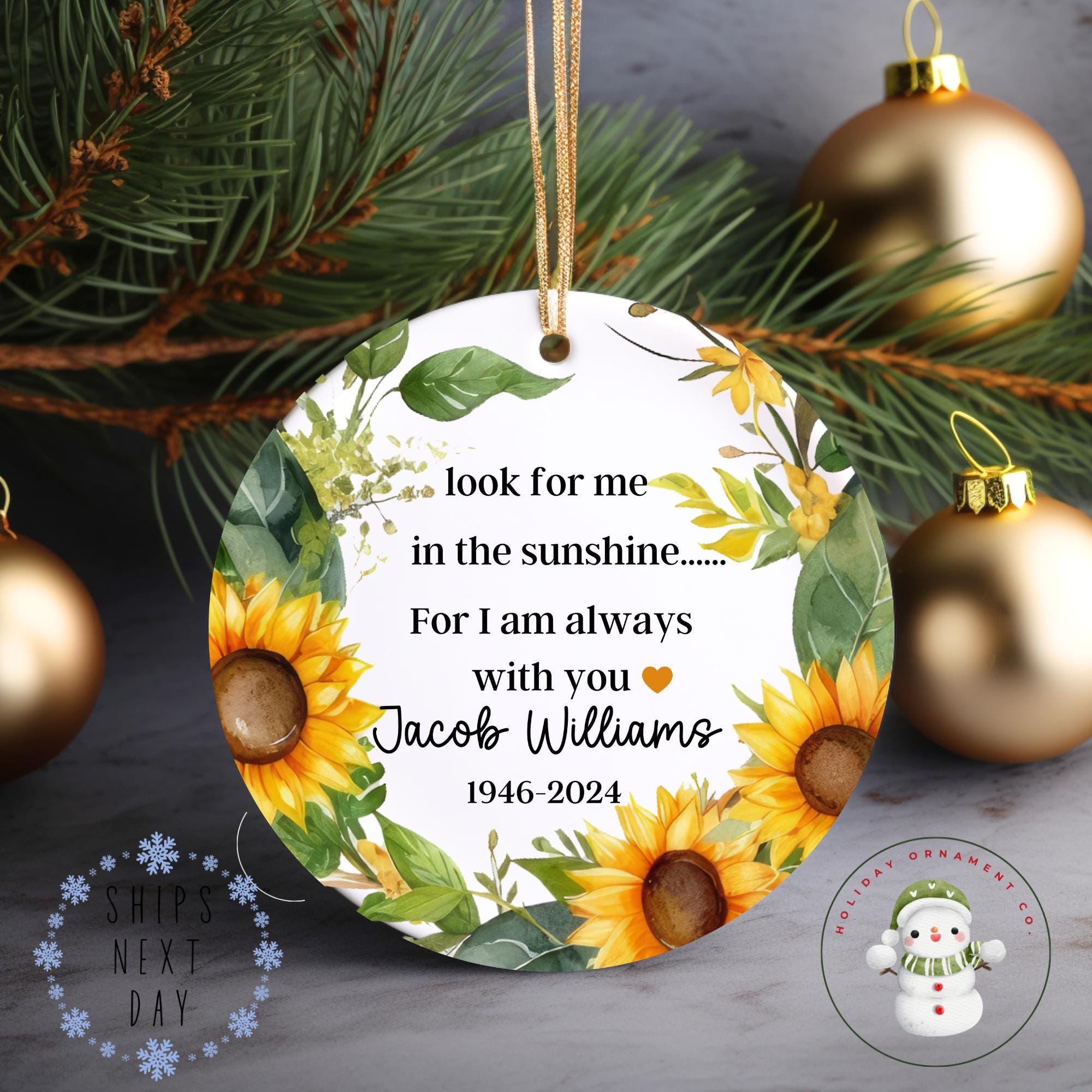 Memorial Sunflower Ornament