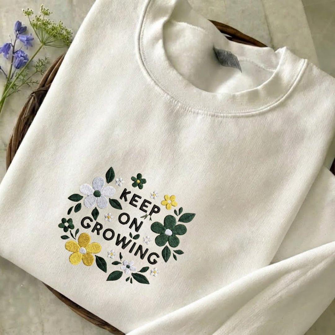 Keep On Growing Embroidered Sweatshirt