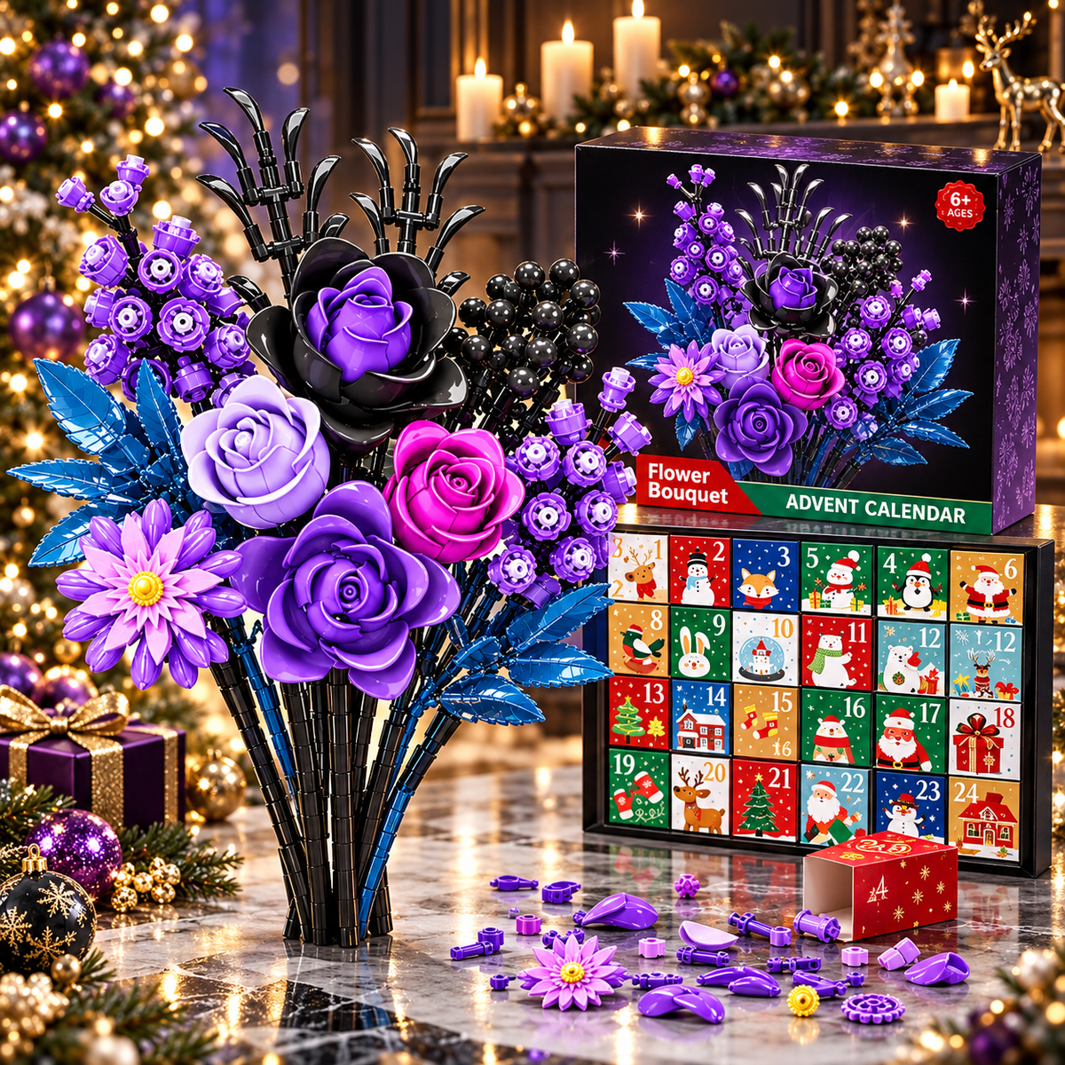 Flower Advent Calender - Bouquet Building Blocks Christmas Decoration