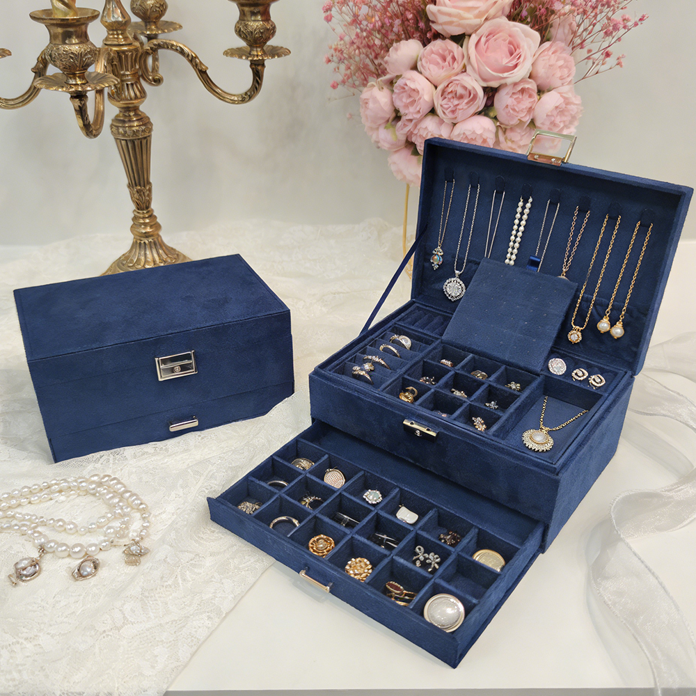 Custom Large Flower Jewelry Box - Jewelry Storage Organizer for Women