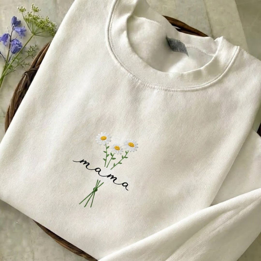 Custom Mama Embroidered Sweatshirt