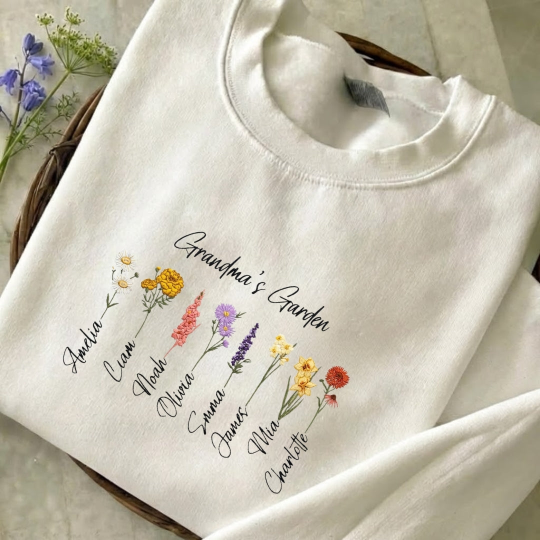 Grandma's Garden Embroidered Sweatshirt