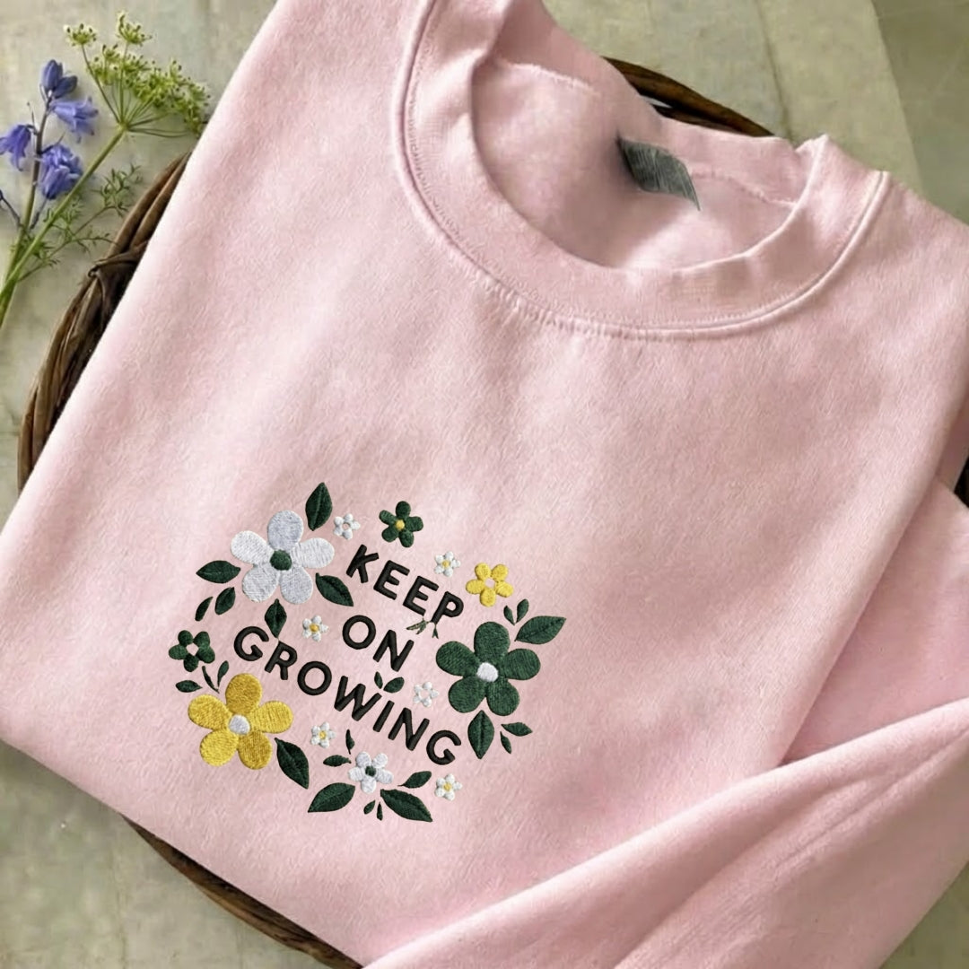 Keep On Growing Embroidered Sweatshirt