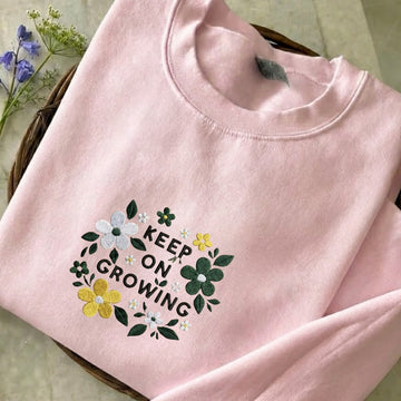 Keep On Growing Embroidered Sweatshirt