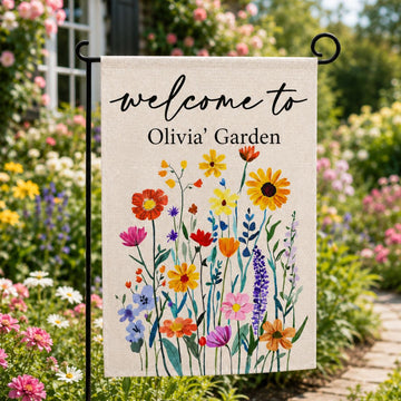 Welcome To Floral Garden Flag, Flowers Summer Outdoor Decor