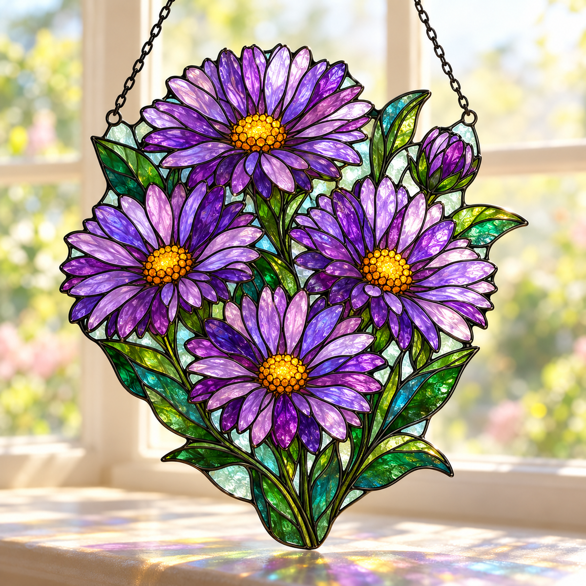 Birth Month Flower Stained Glass Suncatcher | Made From Glass