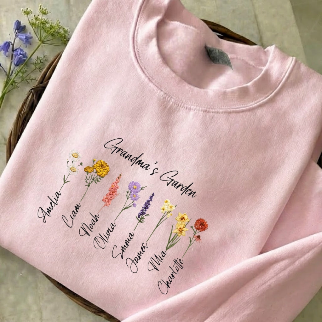 Grandma's Garden Embroidered Sweatshirt
