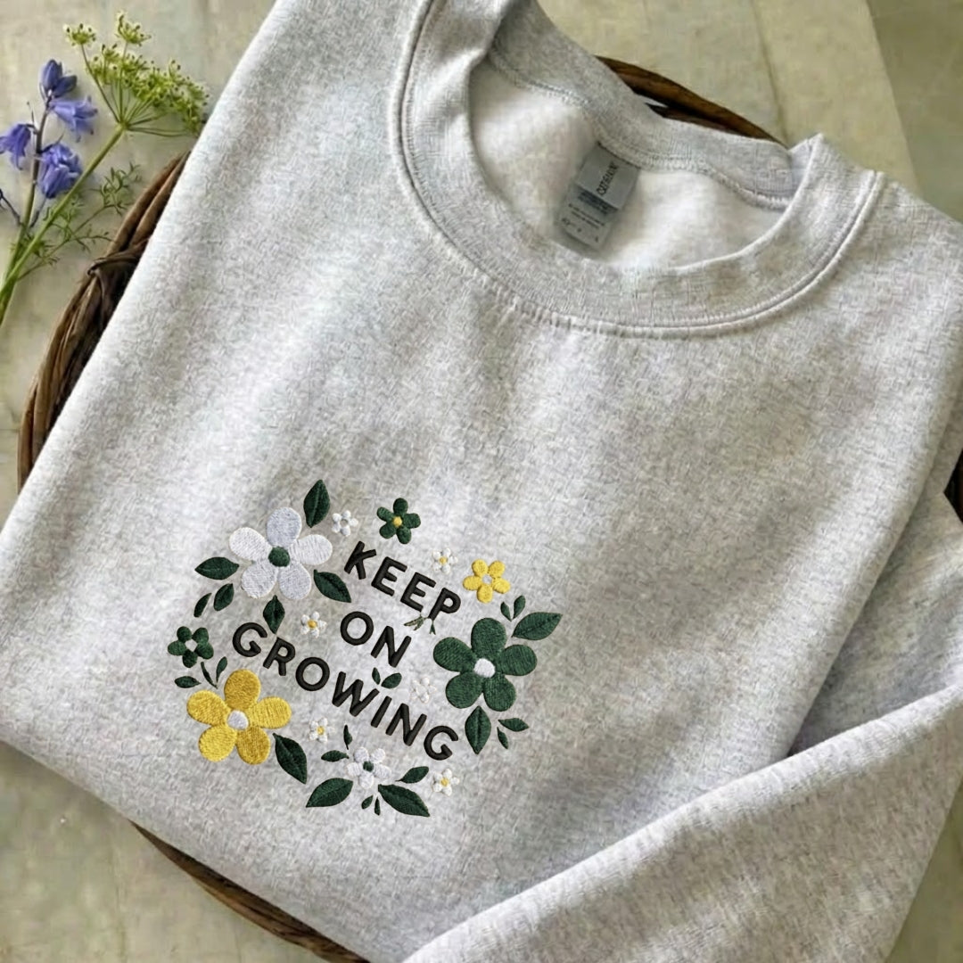 Keep On Growing Embroidered Sweatshirt