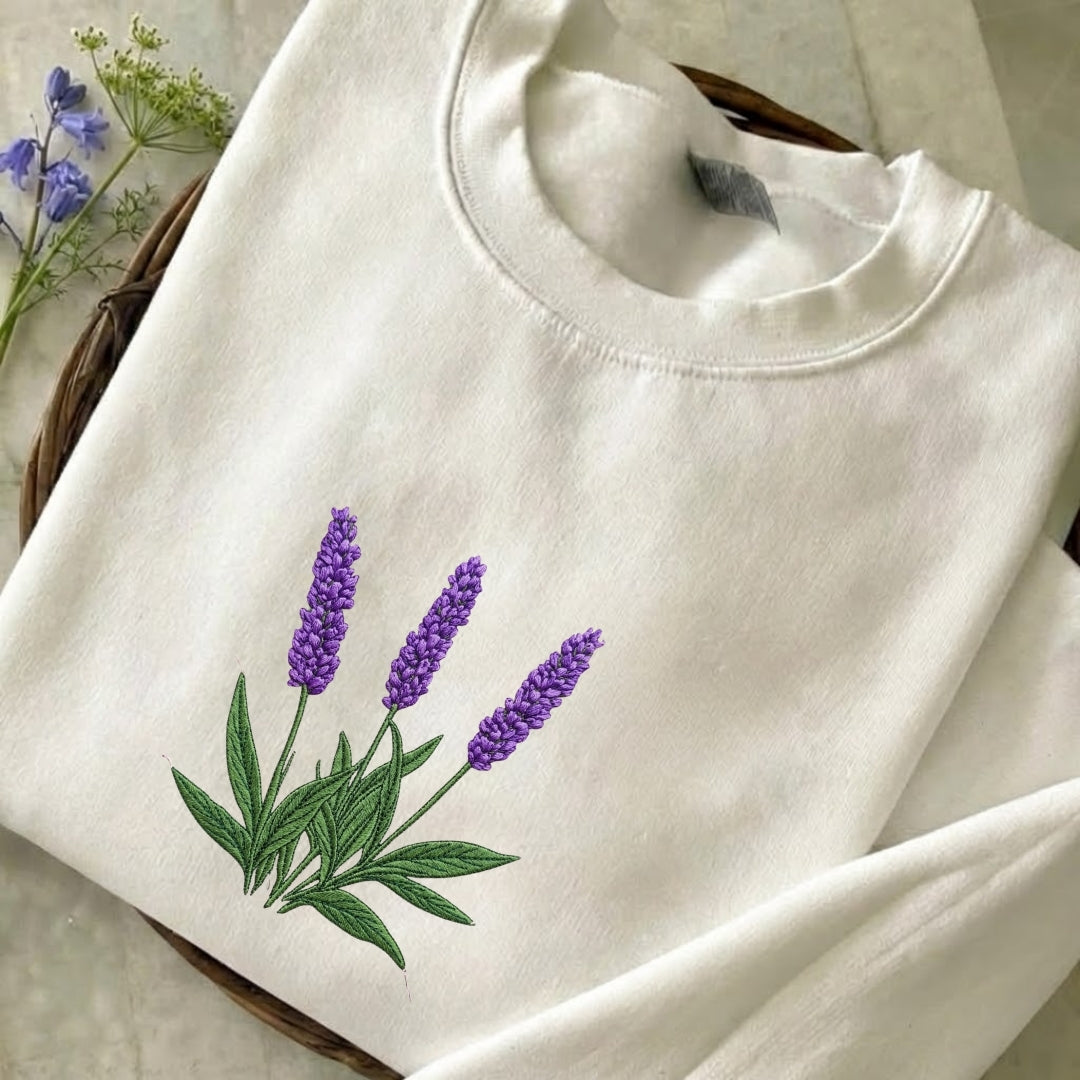 Vintage Lavender Flower Sweatshirt