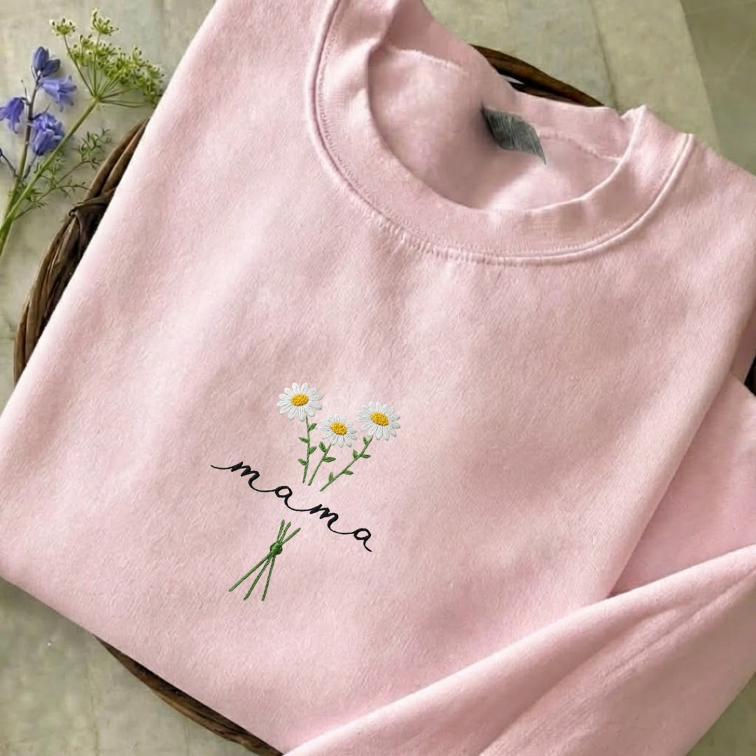 Custom Mama Embroidered Sweatshirt
