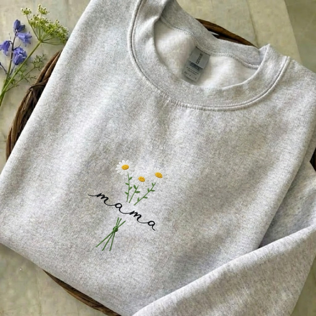 Custom Mama Embroidered Sweatshirt