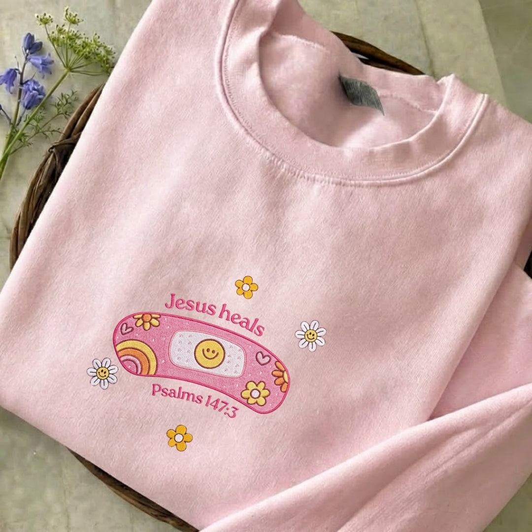 Jesus Heals Embroidered Sweatshirt