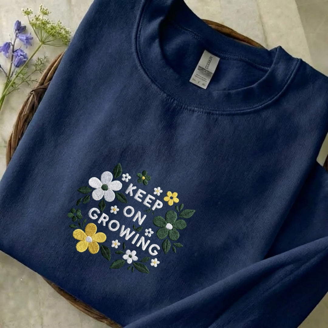 Keep On Growing Embroidered Sweatshirt