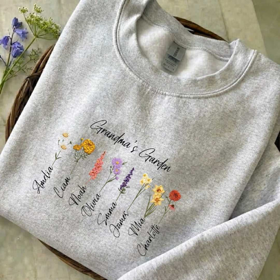 Grandma's Garden Embroidered Sweatshirt