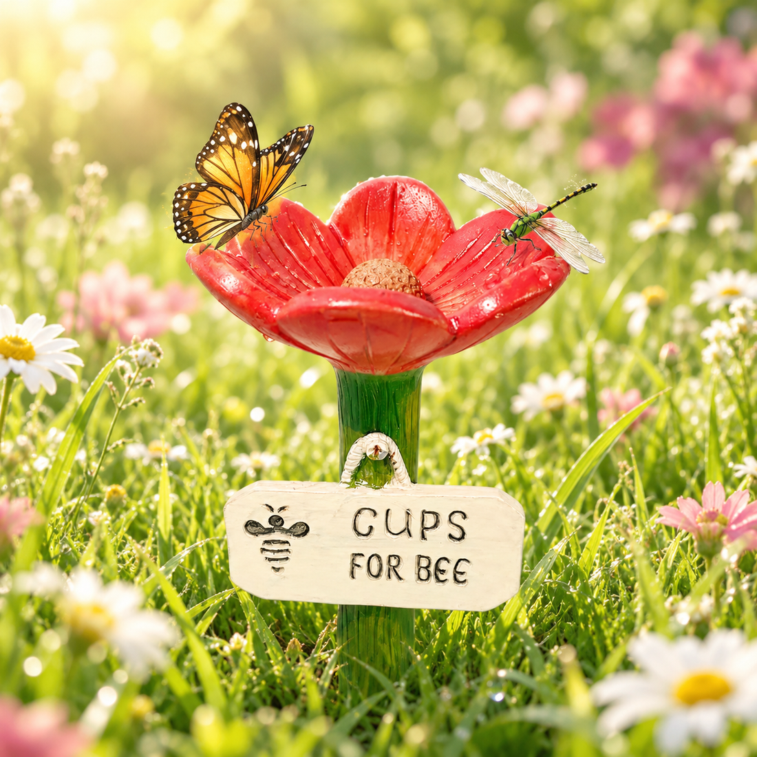 Bee Watering Cup – Flower Pollinator Feeder for Garden