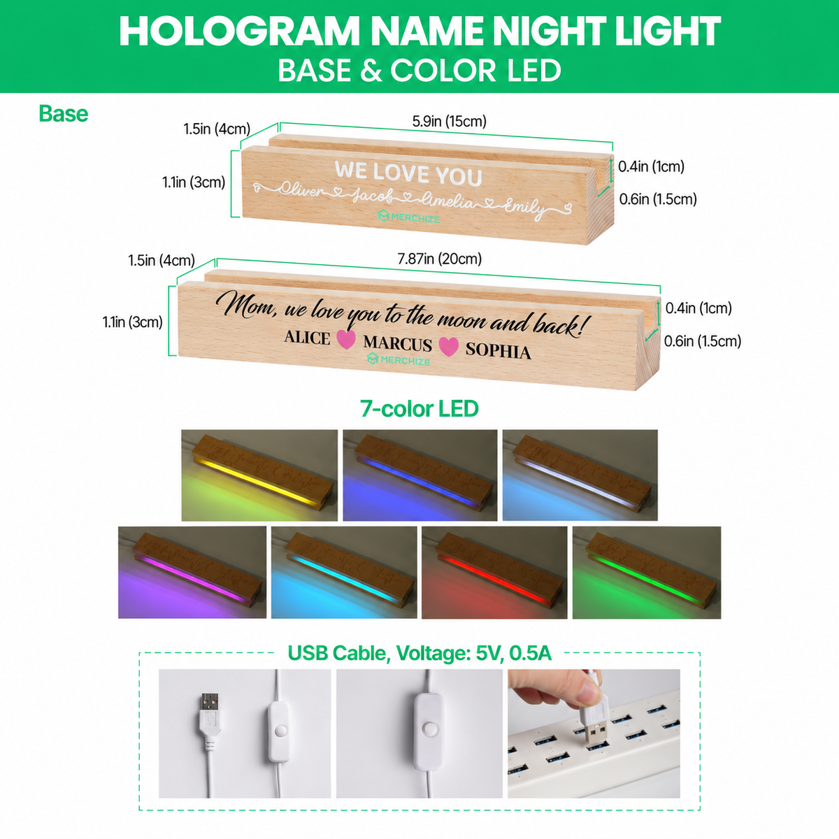 Personalized Flower Resin Name Night Light – Dried Floral LED Lamp, Custom Gift for Her