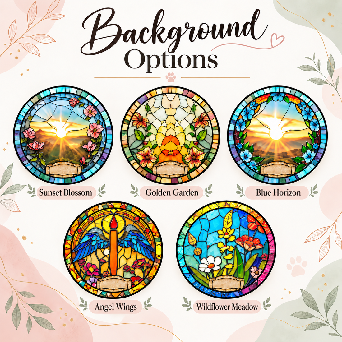 Pet portrait suncatcher background style guide